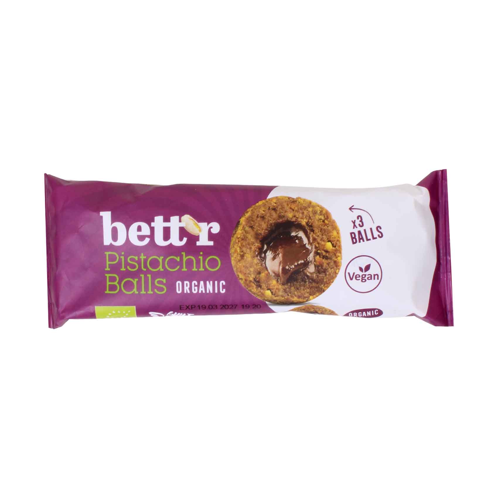 Bett’r Organic Pistachio Balls (3 Pieces, Vegan) 45g
