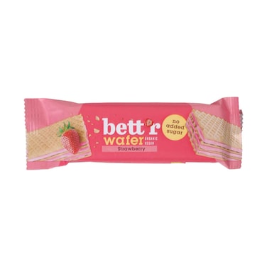 Bett'r Organic Strawberry Wafer Bars &ndash; No Added Sugar &amp; Vegan 30g