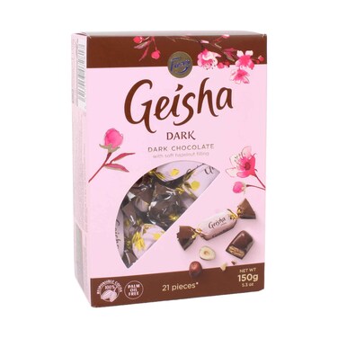 Fazer Geisha Dark Chocolate Pralines with Soft Hazelnut Filling 21 Pieces 150g