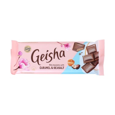 Fazer Geisha Milk Chocolate with Caramel &amp; Sea Salt Filling Bar 100g