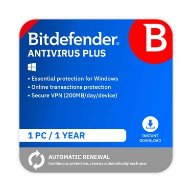 Bitdefender Antivirus Plus 1 Year 1 Pc
