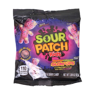 Sour Patch Kids Strawberry Watermelon Glow Ups Soft &amp; Chewy Candy 87g