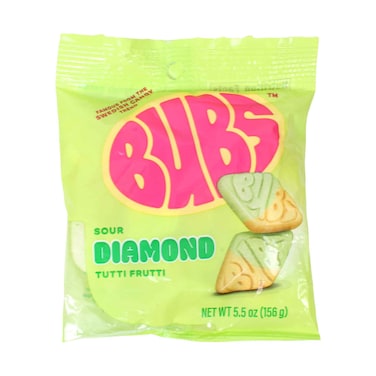 BUBS Sour Diamond Tutti Frutti Foam Candy 156g