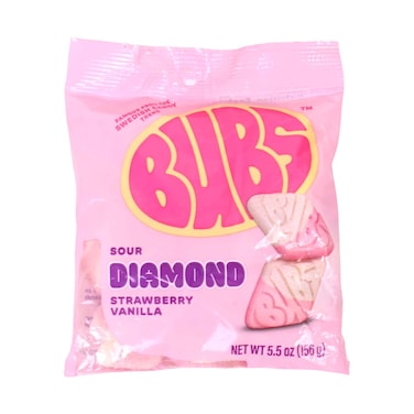 BUBS Sour Diamond Strawberry Vanilla Foam Candy 156g