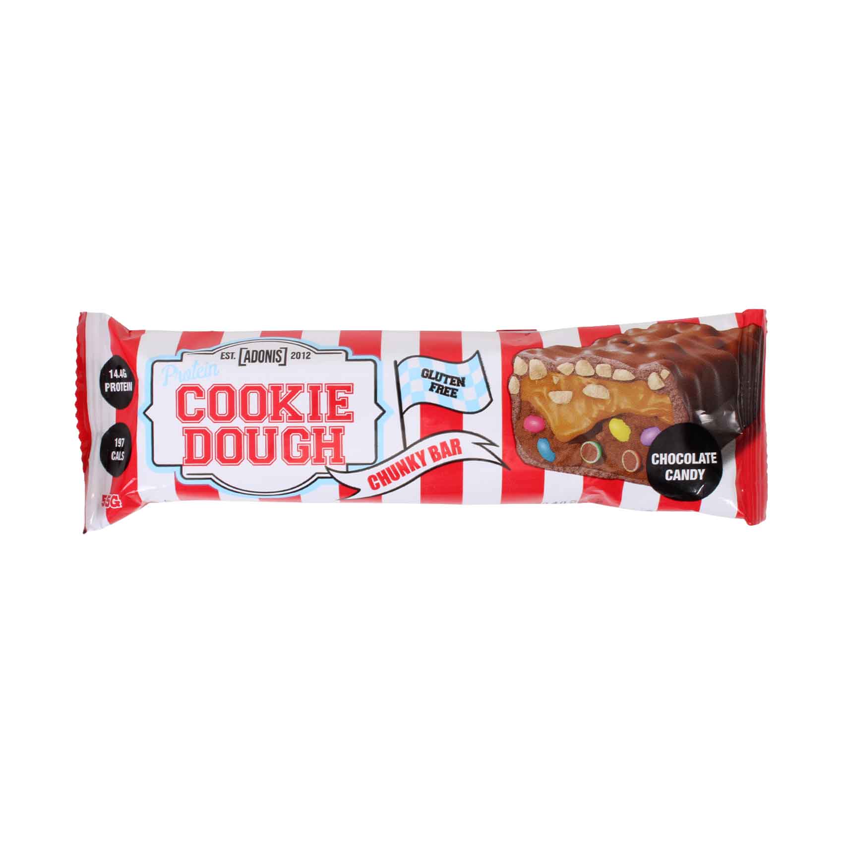 Adonis Protein Bar Cookie Dough Chunky Chocolate Candy 55g