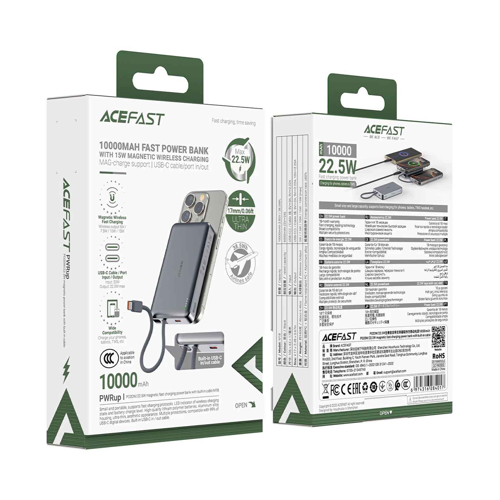 Acefast Power Bank Cable PD20W M18