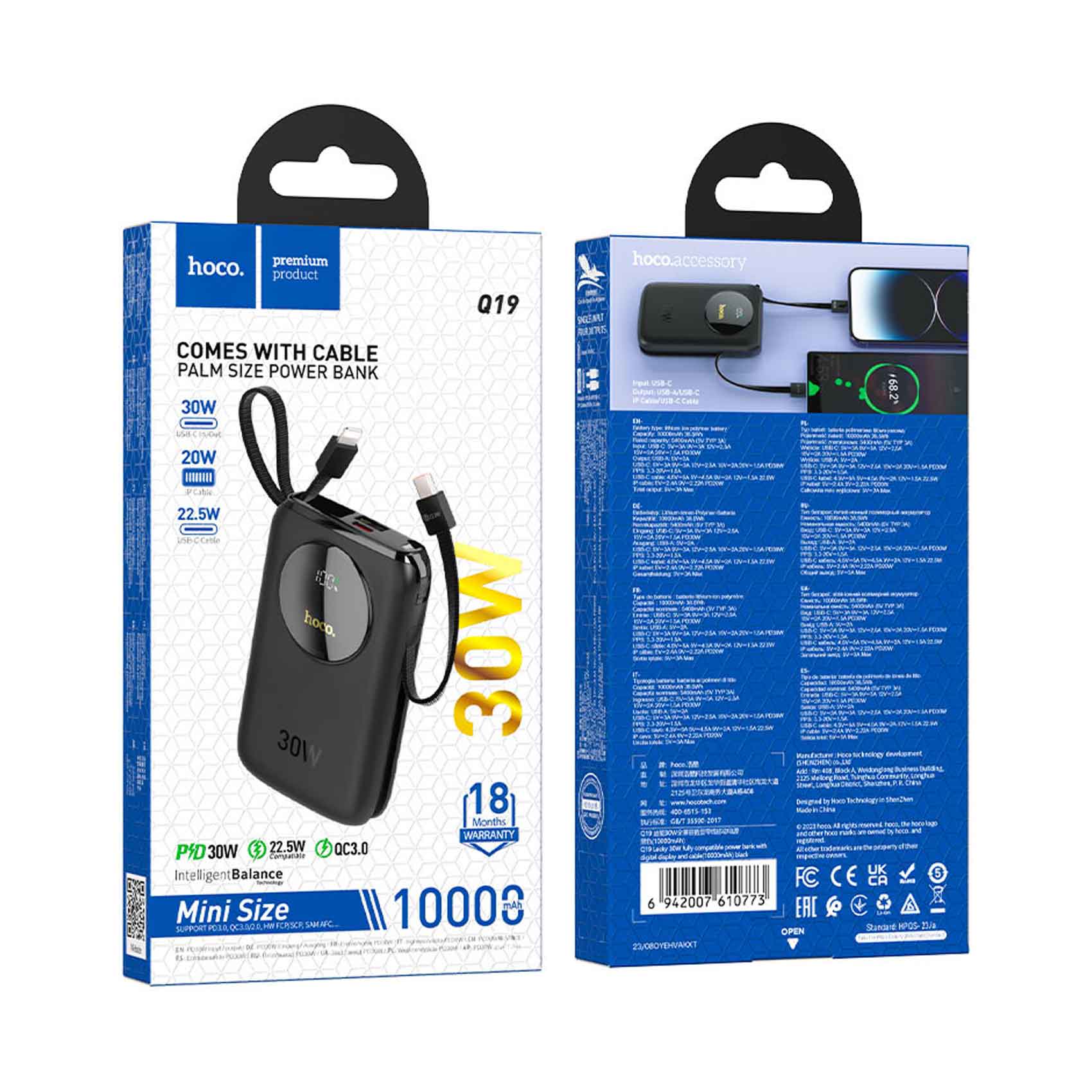 Hoco Power Bank 30W 10000Mah Q19