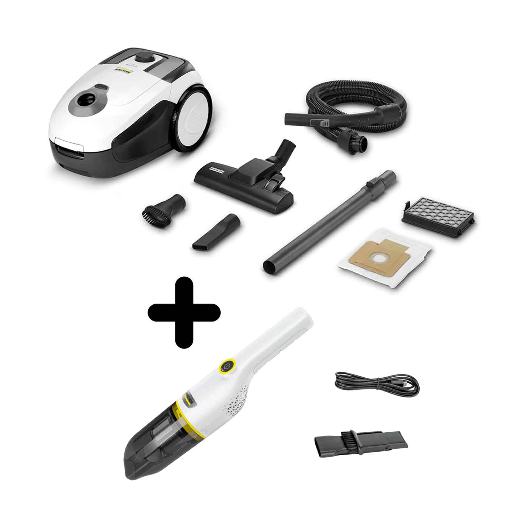 Karcher Vacuum Cleaner VC 2 + Handheld Vacuum Cleaner CVH 3