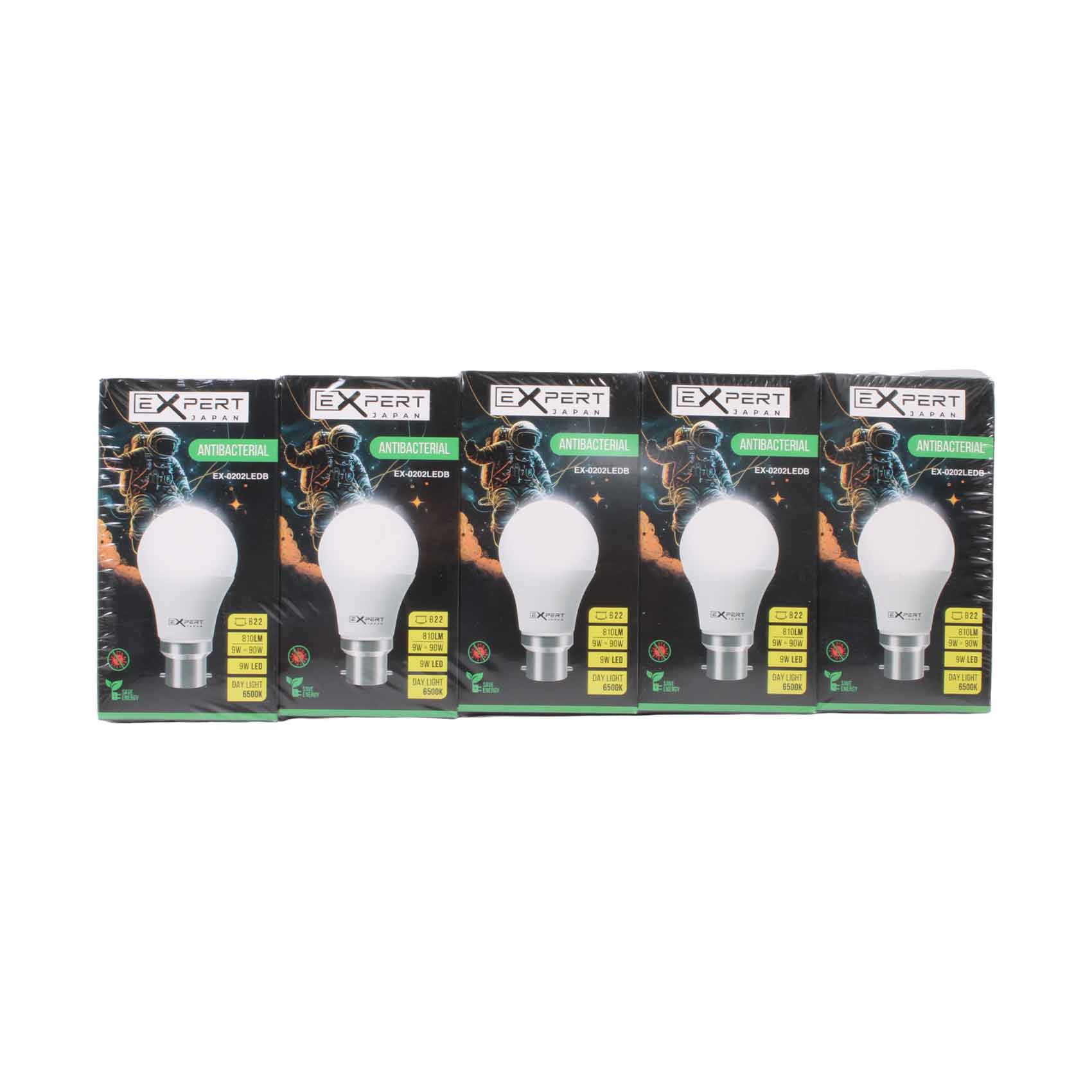 Expert B22d LED Bulb 9 Watts Daylight 5 Pieces Set