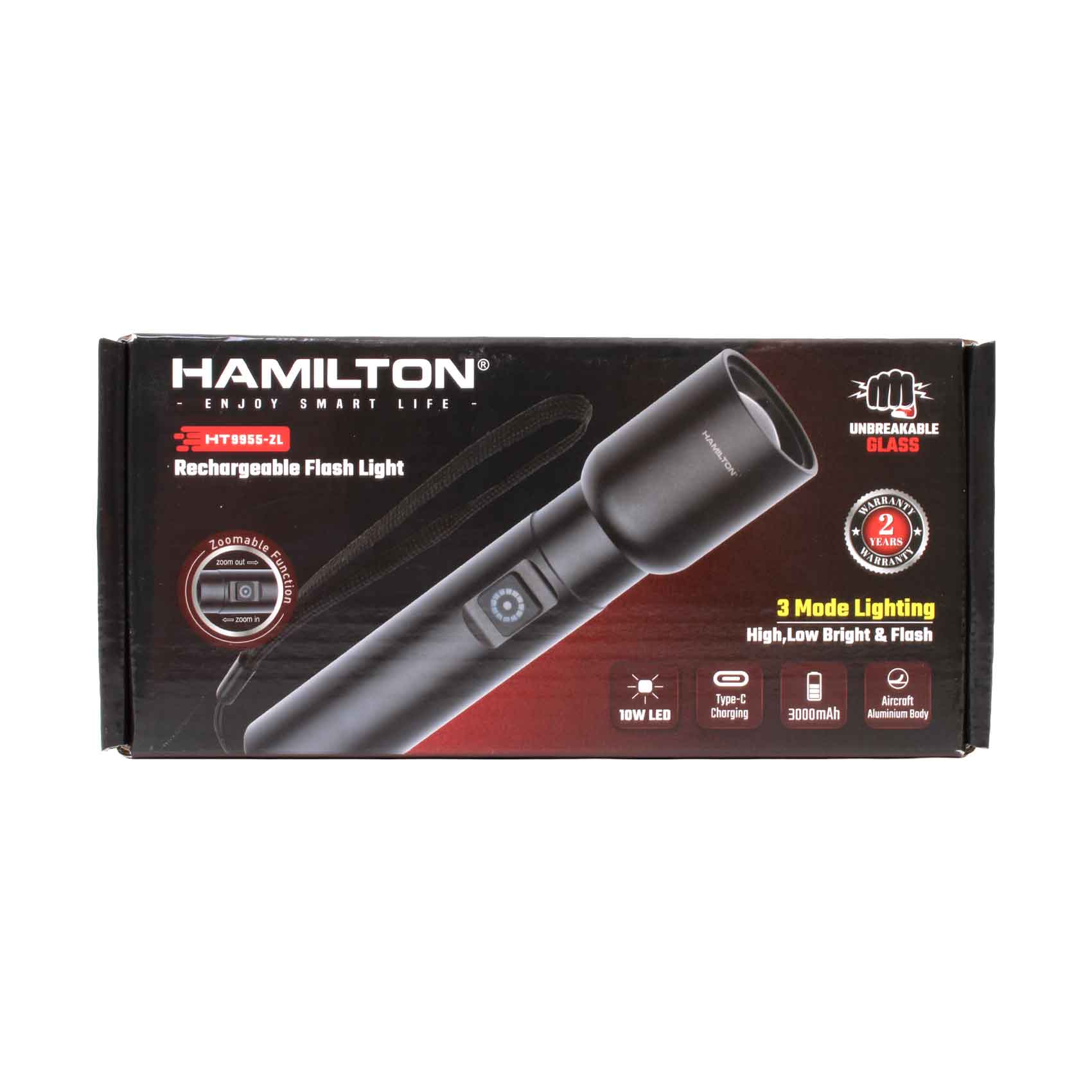 Hamilton 10W Rechargeable Zoom Led Flashlight