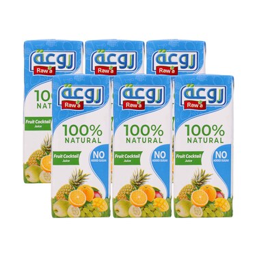 Raw'a 100% Cocktail Mixed Fruit Juice No Added Sugar 200mlx6 Pieces