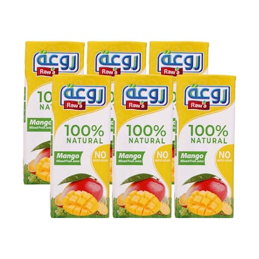 Raw'a 100% mango Mixed Fruit Juice No Added Sugar 200mlx6 Pieces
