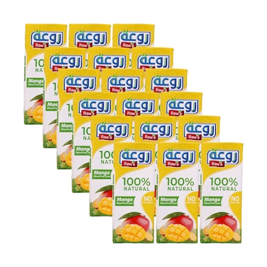 Raw'a 100% mango Mixed Fruit Juice No Added Sugar 200mlx18 Pieces