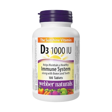 Webber Naturals Vitamin D3 1000 IU Tablets 100 Count