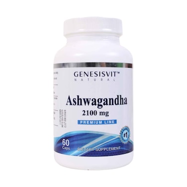 Genesisvit Natural Ashwagandha 2100mg Dietary Supplement Capsules 60 Count