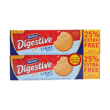 McVitie's Digestive Light Biscuits 500g &times; 2 Pack