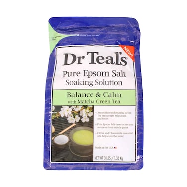 Dr Teal's Pure Epsom Salt Soaking Solution Balance &amp; Calm with Matcha Green Tea 1.36kg