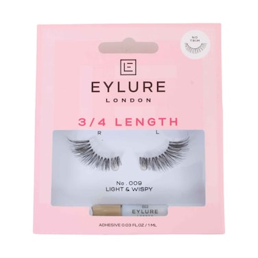 Eylure London 3/4 Length No.009 Light &amp; Wispy False Eyelashes with Adhesive