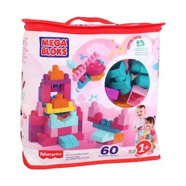 Mattel Fisher Price Mega Bloks Big Building Bag 60 Pieces Set