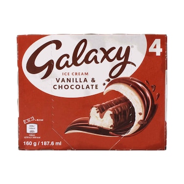 Galaxy Vanilla &amp; Chocolate Ice Cream Bars Multipack 160gx4 Pieces