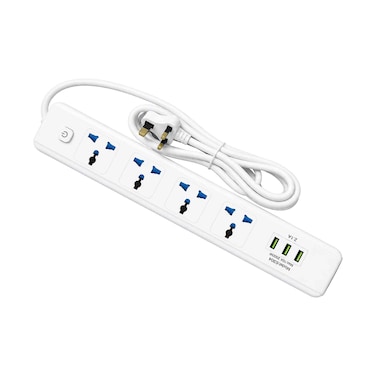 Power Extension Socket 3 Meters 4 Way 3 USB