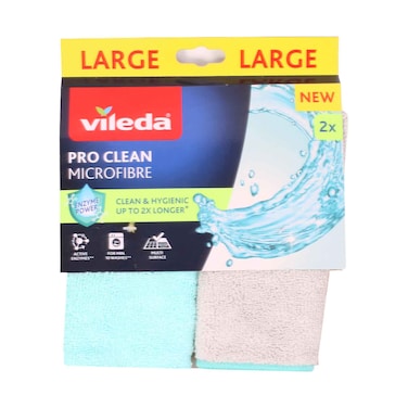 Vileda Pro Clean Microfibre Multi-Surface Cleaning Cloth Large 2 Pieces