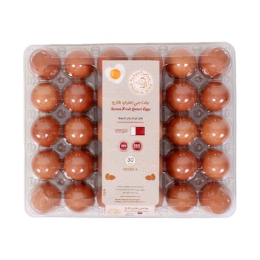 Riyadh Al Doha Brown Fresh Qatari Eggs Grade A Large 30 Pieces