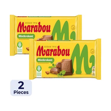 Marabou Mintkrokant Creamy Milk Chocolate With Refreshing Mint Crisp 160gx2 Pieces