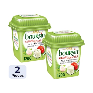 Boursin Salade And Aperitif Garlic And Fine Herbs 120gx2 Pieces