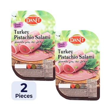 Danet Sliced Turkey Salami With Pistachio 120gx2 Pieces