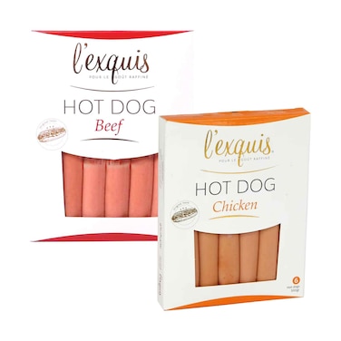 L'Exquis Hotdog Beef 300g &amp; Chicken Hotdog 300g