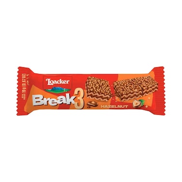 Loacker Break3 Hazelnut Chocolate Wafer Bar 19g