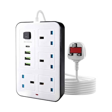 Power Extension Chord 4 Way 3 USB Port 5 Meters