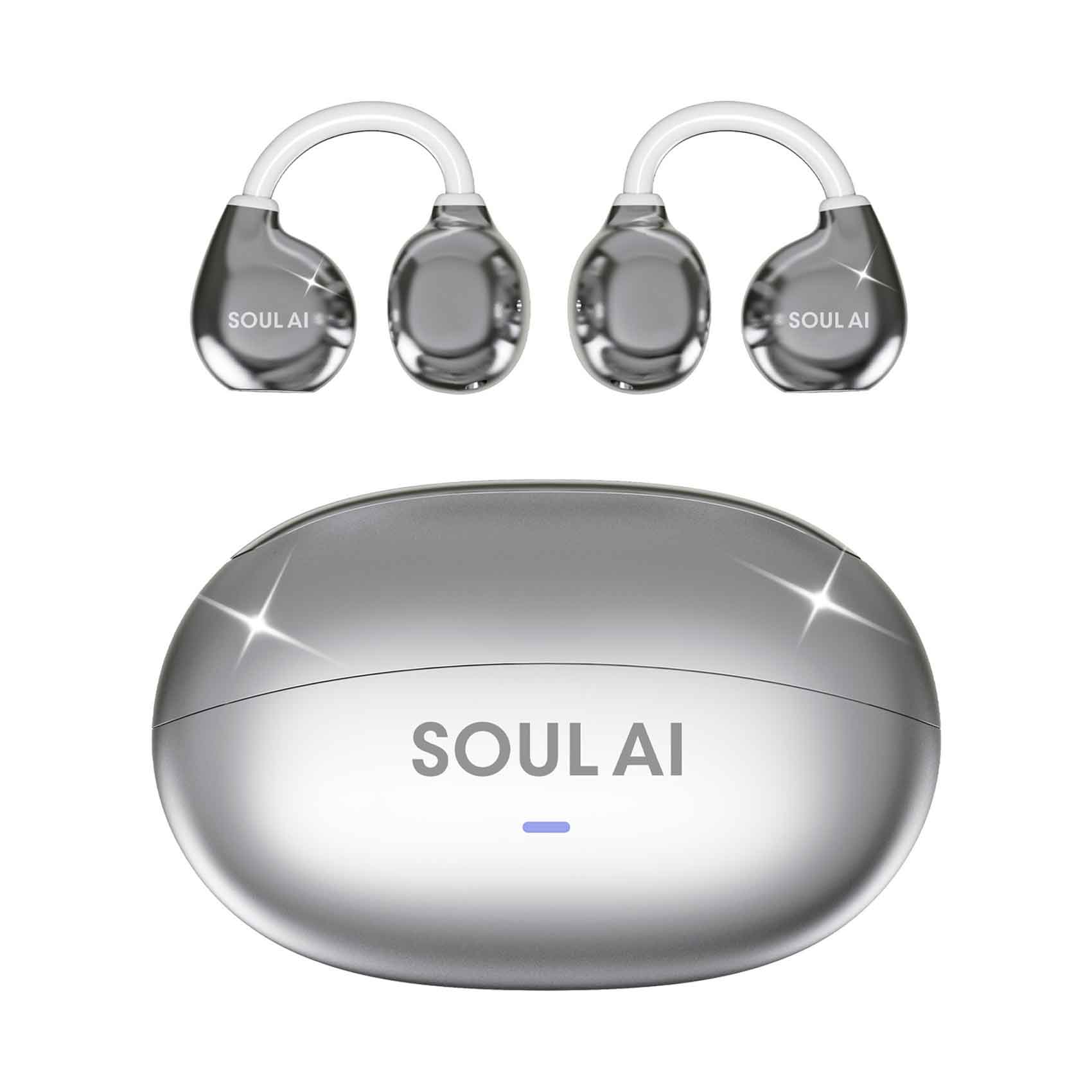 X.Cell Soul-AI Open-ear Clip-on True Wireless Earbud, Silver