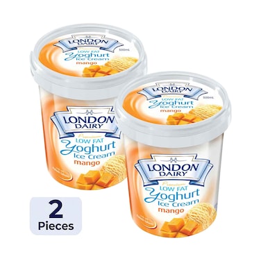 London Dairy Premium Yoghurt Ice Cream With Mango 500mlx2 Pieces