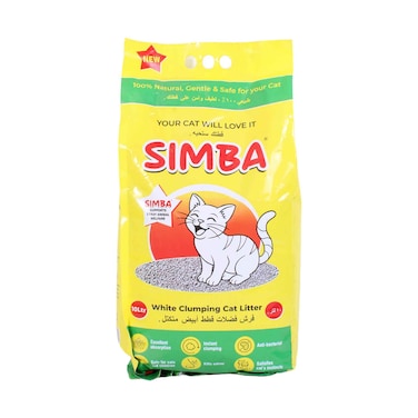 Simba White Clumping Cat Litter Natural Clay Odor Control 10L