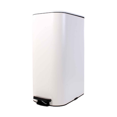 Abelplast Stainless Steel Step Trash Bin White 20l