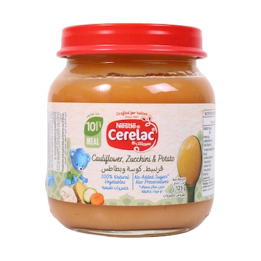 Nestl&eacute; Cerelac Cauliflower, Zucchini &amp; Potato Vegetable Pur&eacute;e 125g (10+ Months)