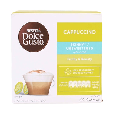 Nescafe Dolce Gusto Cappuccino Skinny Unsweetened Coffee Capsules 16 Pods 161.6g