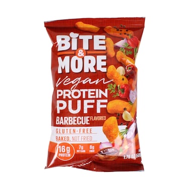 Bite &amp; More Vegan Protein Puff Barbecue Flavoured 50g