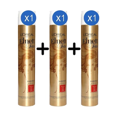 L'Oreal Paris Elnett Satin Hairspray Normal Hold 400ml + 2 Pieces