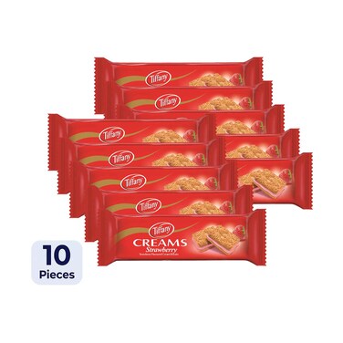 Tiffany Strawberry flavored Cream Biscuits 80gx10 Pieces