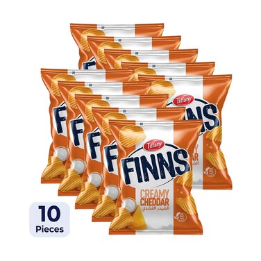 Tiffany Finns Chips Creamy Cheddar Cheese 12gx10 Pieces