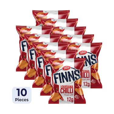 Tiffany Finns Louisiana Chilli Chips 12gx10 Pieces