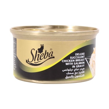 Sheba Deluxe Succulent Chicken Breast with Salmon in Gravy Wet Cat Food 85g