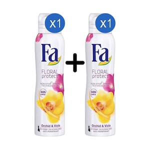 Fa Deodorant Spray Anti-perspirant Floral Protect Orchid & Viola 150ml + 1 Piece