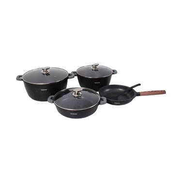 Homeway Diecast Marble Coated Cookware 8 Pieces Set