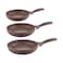 Saflon Granite Frypan 3 Pieces Set 28cm, 24cm &amp; 20cm