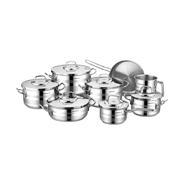 Korkmaz Astron Stainless Steel Cookware 14 Pieces Set