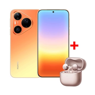 هواوي Pura 90S Pro Max هاتف ذكي، 12GB RAM، تخزين 512GB، شاشة 6.9 بوصة، لون برتقالي + هواوي فري كليب 2 تشكيلة متنوعة